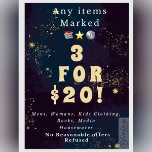 💿⭐️📚 3 for $20 Sale